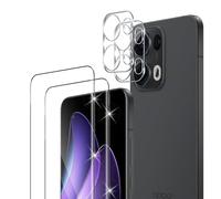 Xunzii 3D Protector de Pantalla para OPPO Reno 13 Pro 5G y Protector Lente Cámara [2+2 Piezas], Vidrio Cristal Templado Antiarañazos, Sin Burbujas, Dureza 9H, Transparente