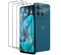 Xunzii Protector de Pantalla para Motorola Moto G57/G57 Power/G67 Power, 3 Piezas Cristal Templado y 3 Piezas Protector Lente Cámara, 9H Dureza HD Resistente a Arañazos Vidrio Templado [Transparente]