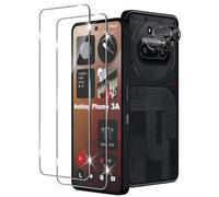 Xunzii Protector de Pantalla para Nothing Phone 3A 5G y Negro Protector Lente Cámara [2+2 Piezas], 9H HD Alta Sensibilidad Resistente a Arañazos Cristal Templado Vidrio Templado