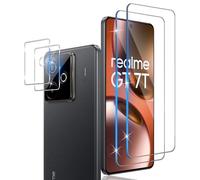 Xunzii Protector de Pantalla para Realme GT 7 / Realme GT 7T 5G y Protector Lente Cámara [2+2 Piezas], 9H HD Alta Sensibilidad Resistente a Arañazos Cristal Templado Vidrio Templado [Transparente]