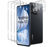 Xunzii Protector de Pantalla para Realme Note 70T y Protector Lente Cámara [3+3 Piezas], 9H HD Alta Sensibilidad Resistente a Arañazos Cristal Templado Vidrio Templado [Transparente]