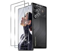 Xunzii Protector de Pantalla para Redmagic 11 Air, 2 Piezas Cristal Templado y 2 Piezas Protector Lente Cámara, 9H Dureza HD Sensibilidad Resistente a Arañazos Vidrio Templado [Transparente]