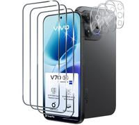 Xunzii Protector de Pantalla para VIVO V70 5G, 3 Piezas Cristal Templado y 3 Piezas Protector Lente Cámara, 9H Dureza HD Sensibilidad Resistente a Arañazos Vidrio Templado