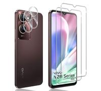 Xunzii Protector de Pantalla para Vivo Y28s/Vivo Y03 y Protector Lente Cámara [2+2 Piezas], 9H HD Alta Sensibilidad Resistente a Arañazos Cristal Templado Vidrio Templado [Transparente]