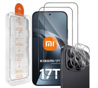 Xunzii Protector de Pantalla para Xiaomi 17T 5G [Autoalineación] | 2 Piezas Cristal Templado y 2 Piezas Protector Lente Cámara,9H Dureza Sensibilidad Resistente a Arañazos Vidrio Templado