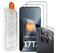 Xunzii Protector de Pantalla para Xiaomi 17T Pro 5G, [Autoalineación] 2 Piezas Cristal Templado y 2 Piezas Protector Lente Cámara, 9H Dureza HD Sensibilidad Resistente a Arañazos Vidrio Templado