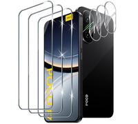 Xunzii Protector de Pantalla para Xiaomi Mi Poco F7 5G y Protector Lente Cámara [3+3 Piezas], 9H Alta Sensibilidad Resistente a Arañazos Cristal Templado Vidrio Templado [Transparente]