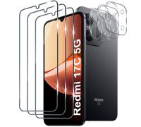 Xunzii Protector de Pantalla para Xiaomi Redmi 17C 5G 5G | 3 Piezas Cristal Templado y 3 Piezas Protector Lente Cámara, 9H Dureza HD Sensibilidad Resistente a Arañazos Vidrio Templado