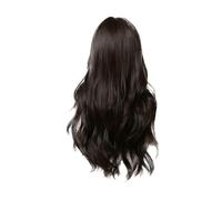 Xuodawer Pelucas Largas Marrones con Flequillo Pelucas SintéTicas Onduladas para Mujer Pelo Rizado de Fibra QuíMica con Flequillo