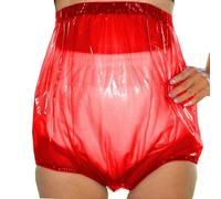 XUOUP Braguitas Suaves E Impermeables para La Incontinencia, Braguitas De Plástico Lavables, Braguitas De Cintura Alta A Prueba De Fugas, UnisexRed,M