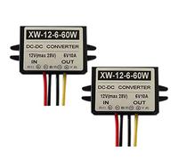 XUPHINX 2PCS 12V a 6V DC Convertidor Reductor, 10A 60W DC Regulador del Adaptador del Cambiador de Voltaje de la Fuente de alimentación