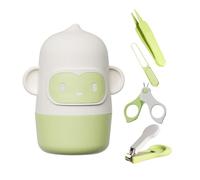 XUQEAYWD Kit de cuidado de uñas para bebés,Kit de cuidado de uñas para bebés - Kit de uñas 4 en 1,Kit de cuidado de uñas fácil de agarrar, seguro, incluye bonito estuche, cortaúñas, tijeras, lima de