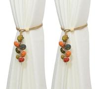 XUQEAYWD Sujetadores para Cortinas - Accesorios Festivos para Cortinaje De 2 Piezas | Sujetadores Boho para Cortinas | para Ducha Exterior Interior Baño Guardería Acción De Gracias Otoño