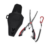 XuQiZZpp 3. Alicates para aparejos de pesca, multiherramienta, cortador de línea trenzada, removedor de ganchos con funda y cordón en espiral, juego de herramientas para pescadores con cortador de