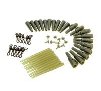 XuQiZZpp 50 piezas de tubos de aguja antitorsión accesorios de pesca para una configuración suave, equipo de aparejo de polietileno permanente, clips giratorios