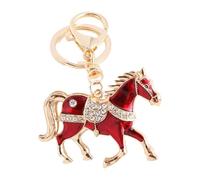 XuQiZZpp Abalorio de aleación multiusos para llaves, bolsas y artículos de transporte diario, decoración pequeña y ligera, ideal para regalar llavero de caballo, rosso, Talla única