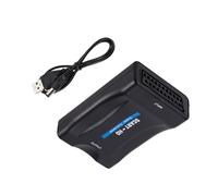 XuQiZZpp Adaptador convertidor de euroconector a interfaz multimedia de 1080P que incluye cable de alimentación USB para conectar dispositivos antiguos a televisores HDTV más recientes