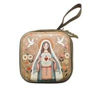 XuQiZZpp Bolsa de almacenamiento multiusos para rosario de oración, funda cuadrada portátil para reuniones espirituales en el templo, El Santo Corazón de Th, Talla única