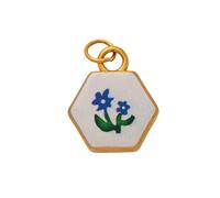 XuQiZZpp Colgante de gota ovalado único con motivos florales detallados, componente de joyería hecho a mano para creaciones hechas a mano