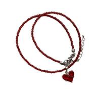 XuQiZZpp Collar con símbolo de amor romántico con piedras de cristales, cadena base resistente, piezas de declaración de uso diario