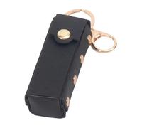 XuQiZZpp Elegante y funcional llavero con colgante de estampado de leopardo para llaves y bolsos, lápiz labial, accesorio de llavero de moda, Negro, Talla única