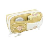 XuQiZZpp Estuche de poliéster de alta capacidad con 8 secciones, organizador de lápices grande, bolsa de cosméticos de viaje, 23 x 12 x 8 cm, poliéster para trabajadores de oficina, Amarillo, Mass