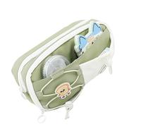 XuQiZZpp Estuche de poliéster de alta capacidad con 8 secciones, organizador de lápices grande, bolsa de cosméticos de viaje, 23 x 12 x 8 cm, poliéster para trabajadores de oficina, Green, Mass Beauty