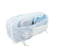 XuQiZZpp Estuche de poliéster de alta capacidad con 8 secciones, organizador de lápices grande, bolsa de cosméticos de viaje, 23 x 12 x 8 cm, poliéster para trabajadores de oficina, Blue, Mass Beauty