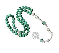 XuQiZZpp Joyería de cuentas de cristal reciclables, 45 cuentas redondas con estética verde natural para uso casual u oficina