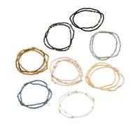 XuQiZZpp Juego de 19 pulseras de cuentas de cristal con cordón elástico, diseño cómodo para todas las edades, actividades de manualidades y diversión creativa, coloridas