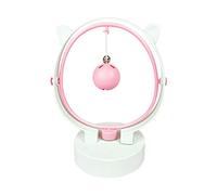 XuQiZZpp Juguete de interacción para gatos con bola oscilante reemplazable con fugas de batería que funciona perpetuamente con campanas para Boredoe