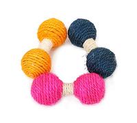 XuQiZZpp Juguete para entrenamiento y juego de gatitos, cuerda de sisal, suministros para mascotas, pelota tejida de colores surtidos