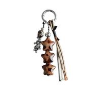 XuQiZZpp Llavero acrílico de moda con cuentas de estrella de leopardo, accesorio decorativo para bolsas, llavero de cuentas de leopardo acrílico de moda, accesorio decorativo para bolsas