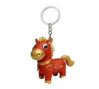 XuQiZZpp Llavero de aleación hecho a mano con diseño de caballo, hecho a mano, accesorio de adorno para amantes del zodiaco y coleccionistas, decoración de bolso, Caballo riendo, Talla única