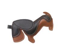 XuQiZZpp Llavero ligero de piel sintética con diseño de perro salchicha, hecho a mano, decoración para viajes diarios y accesorio de regalo, regalo para parejas, Perro de cuero, Talla única