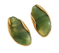 XuQiZZpp Pendientes de tuerca geométricos de resina de acero inoxidable, tono dorado, joyería ligera para mujer, accesorios para las orejas