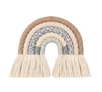 XuQiZZpp Tapiz colgante tejido a mano con borlas en forma de hermoso apartamento, dormitorio, niñas, multicolor, decoración hecha a mano, guirnalda, corona, colgante, decoración de Pascua