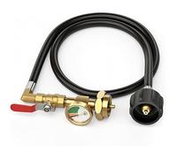 XuQiZZpp Válvulas de transferencia reutilizables con recambio a prueba de fugas con manómetro para botellas de 20 libras a 1 libra