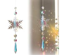 XURJUMI 1 Piezas Crystal Suncatcher Ornamento Colgante,Colgante Acrílico De Copo De Nieve,Campanas Viento Cristal Atrapasueños Para Colgar En Casa, Jardín, Oficina