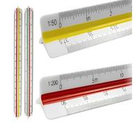 XURJUMI 2 Piezas Escalimetro Profesional Regla - 30 cm Regla de Escala, Regla de Escala Triangular Métrica 1:20 1:25 1:50 1:75 1:100 1:125/1:100 1:200 1:250 1:300 1:400 1:500