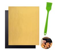 XURJUMI 2 Piezas Estera De Barbacoa Antiadherente, Esterilla Barbacoa Reutilizable Y Fáciles De Limpiar, Reutilizable, Para Parrilla De Carbón