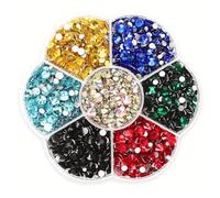 XURJUMI 2080 Piedras De Estrás Hotfix Blancas-Ab, 21 Colores, 5 Tamaños, 2 Mm, 3 Mm, 4 Mm, 4,8 Mm, Cristales De Estrás Redondos (Blanco-Ab)