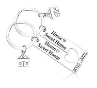 XURJUMI Llavero De 2 Piezas,Llavero Personalizado,Our First Home Llavero,Llavero De Nuevo Hogar,Llavero De Pareja,Regalos De Inauguración De La Casa 2025