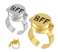 XURJUMI Süßes Bff Ring, Schmuckgeschenke Für Frauen Mädchen, 2 Stück Beste Freunde Für Immer, Einstellbar Offene Kappe Ringe