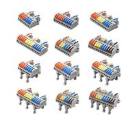 Xuro Bloques de terminales de Cable eléctrico, conector de Cable, divisor de Conductor rápido Universal, herramienta LED de empuje, caja de conexiones de riel montable(KV4412G)