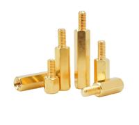 Xuro Separador de placa base de latón hexagonal macho hembra M2.5 M3 M4, rosca de 6 mm, espárrago de bastidor, pilar roscado, espaciador de columna de PCB, tornillo(50mm (5pcs),M4(thread 6mm))