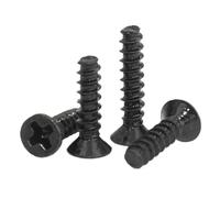 Xuro Tornillos autorroscantes de cabeza avellanada con ranura en cruz, M1, M1.2, M1.4, M1.6, M2, M2.3, M2.6, M3, M4, de acero al carbono negro, 50-200 unidades(5mm,M2 (100pcs))