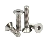 Xuro Tornillos de cabeza hexagonal avellanada plana de acero inoxidable 304 A2, DIN7991, 5/10/50 unidades, M1.6, M2, M2.5, M3, M4, M5, M6, M8.(10mm,M6 (10pcs))