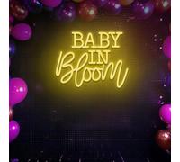 Xusdamyj Baby in Flower - Luz de neón LED para baby shower, intensidad regulable, luces LED alimentadas por USB, decoración de pared para dormitorio