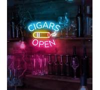 Xusdamyj Cigarros abiertos neón signo puros bar signos pub signo bar abierto neón luz hombre cueva decoraciones